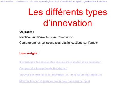 Les différents types d’innovation