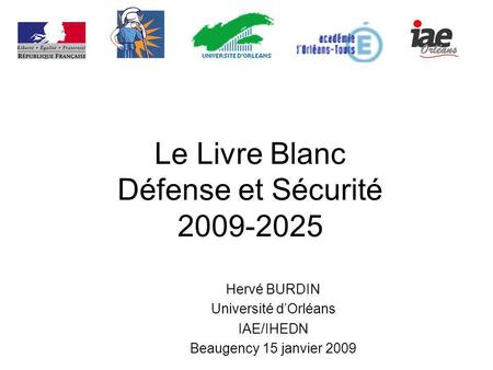 Le Livre Blanc Défense et Sécurité