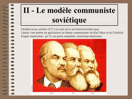 II - Le modèle communiste soviétique