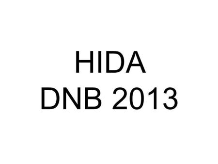 HIDA DNB 2013.