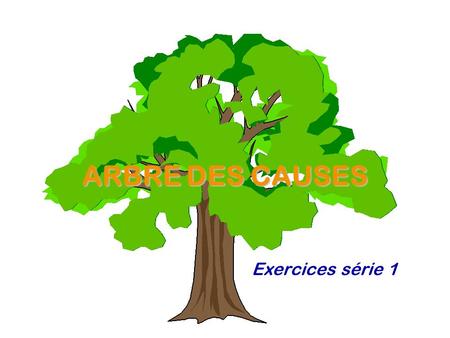 ARBRE DES CAUSES Exercices série 1.