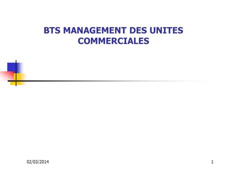 BTS MANAGEMENT DES UNITES COMMERCIALES