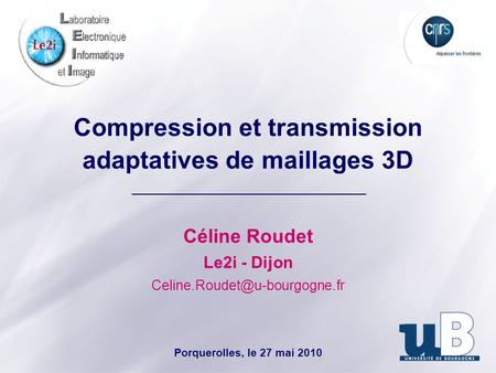 Compression et transmission adaptatives de maillages 3D