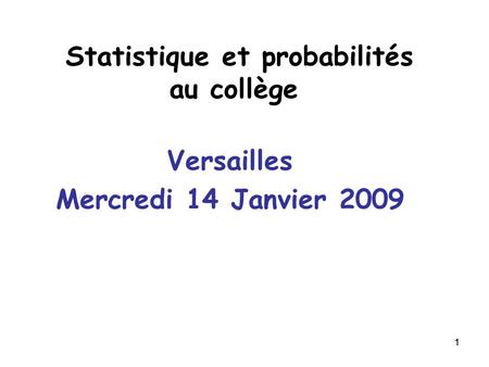 Statistique et probabilités au collège