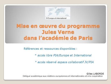 Mise en œuvre du programme dans l’académie de Paris