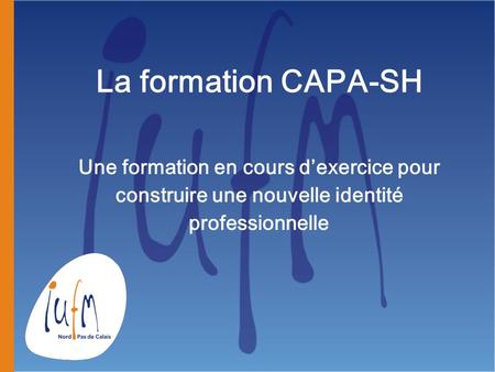 La formation CAPA-SH Une formation en cours d’exercice pour construire une nouvelle identité professionnelle.