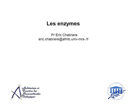 Les enzymes Pr Eric Chabriere eric.chabriere@afmb.univ-mrs-.fr.
