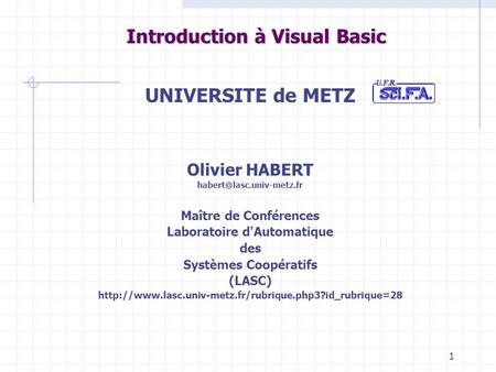 Introduction à Visual Basic