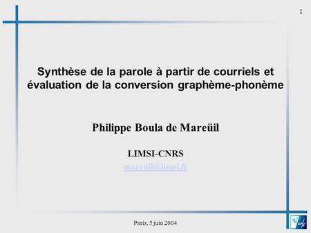Philippe Boula de Mareüil LIMSI-CNRS