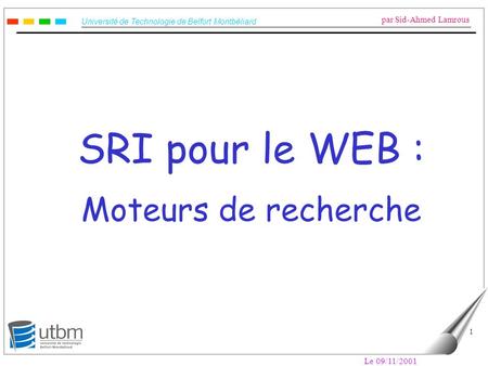 SRI pour le WEB : Moteurs de recherche
