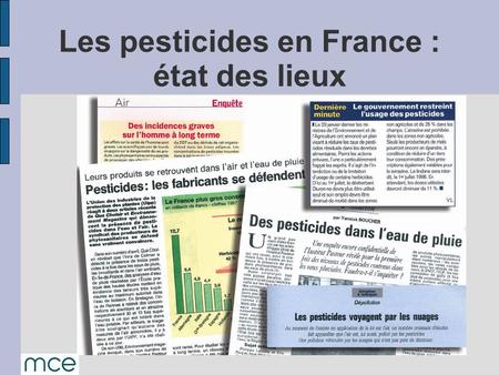 Les pesticides en France : état des lieux