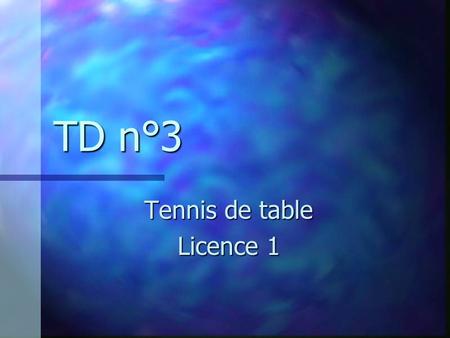 Tennis de table Licence 1