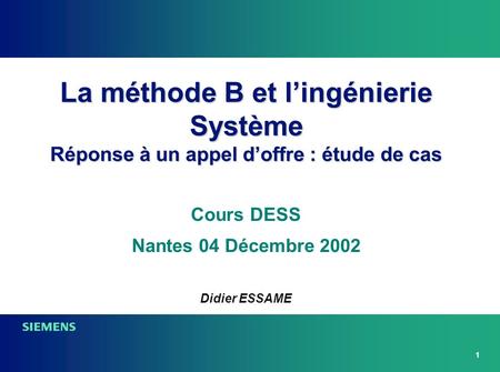 Cours DESS Nantes 04 Décembre 2002