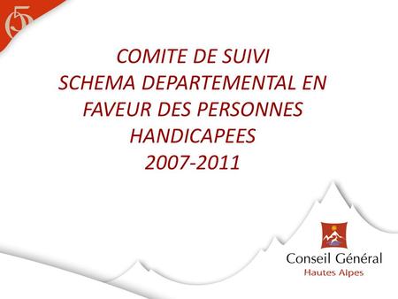 COMITE DE SUIVI SCHEMA DEPARTEMENTAL EN FAVEUR DES PERSONNES HANDICAPEES 2007-2011.