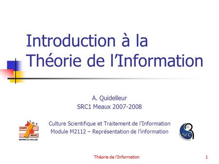 Introduction à la Théorie de l’Information