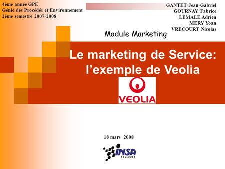 Le marketing de Service: l’exemple de Veolia