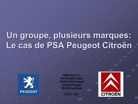 Un groupe, plusieurs marques: Le cas de PSA Peugeot Citroën