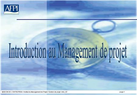 Introduction au Management de projet