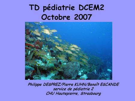 TD pédiatrie DCEM2 Octobre 2007