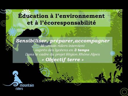 Éducation à l’environnement et à l’écoresponsabilité