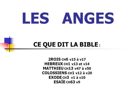 LES ANGES CE QUE DIT LA BIBLE : 2ROIS CH6 v15 à v17