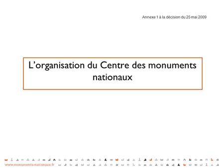 L’organisation du Centre des monuments nationaux