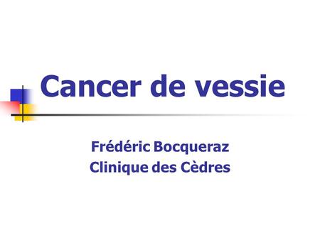 Frédéric Bocqueraz Clinique des Cèdres