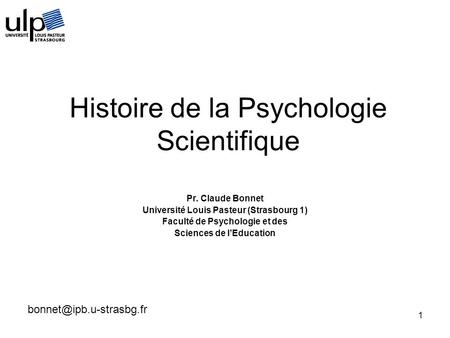 Histoire de la Psychologie Scientifique