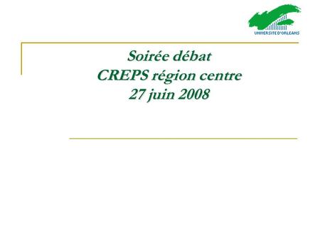 Soirée débat CREPS région centre 27 juin 2008. La vulnérabilité qui interroge la discipline EP Sport dans ses dimensions sociales Centralité : La comme.
