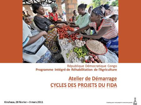 République Démocratique Congo Programme Intégré de Réhabilitation de l’Agriculture Kinshasa, 28 février – 3 mars 2011.