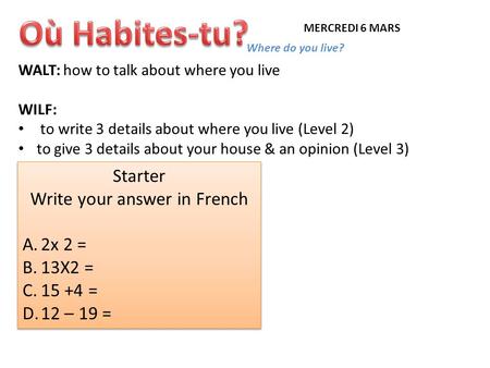 Write your answer in French