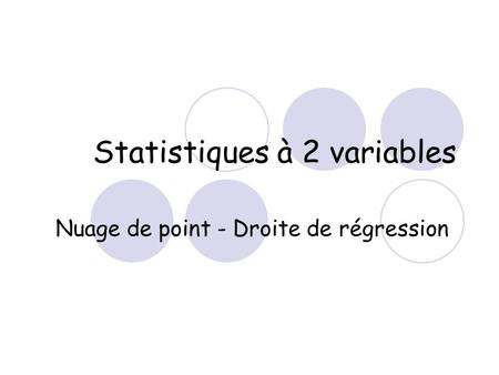 Statistiques à 2 variables