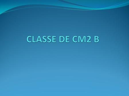 CLASSE DE CM2 B.