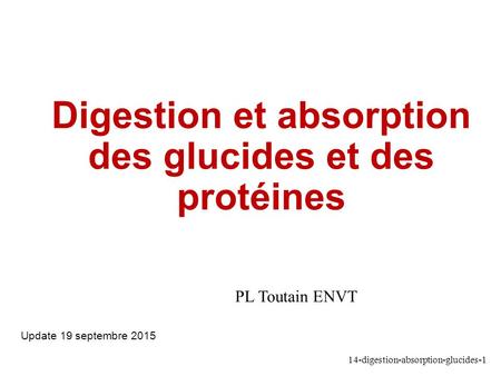 Digestion et absorption des glucides et des protéines