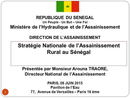 Stratégie Nationale de l’Assainissement Rural au Sénégal