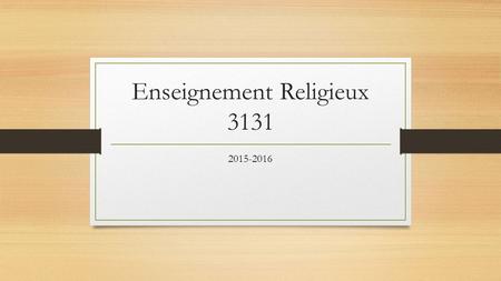 Enseignement Religieux 3131