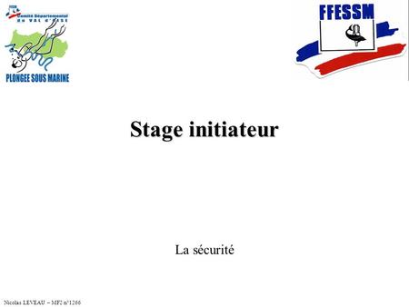 Stage initiateur La sécurité.