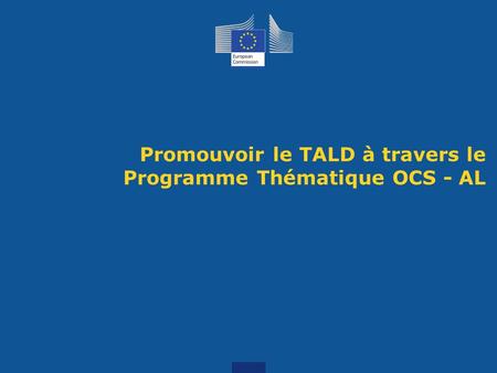 Promouvoir le TALD à travers le Programme Thématique OCS - AL.