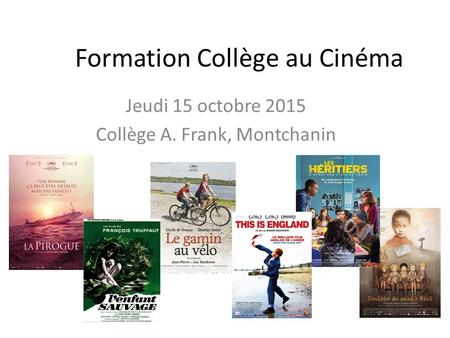 Formation Collège au Cinéma