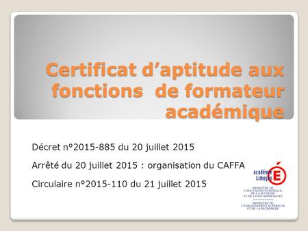 Certificat d’aptitude aux fonctions de formateur académique