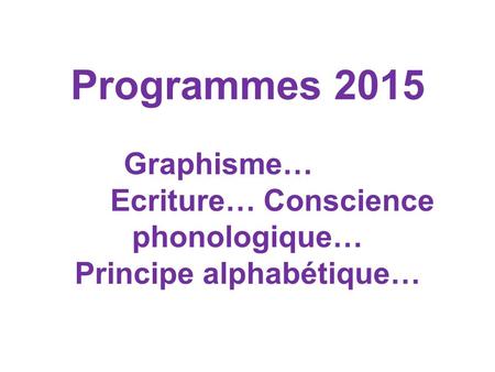 Programmes 2015 Graphisme…