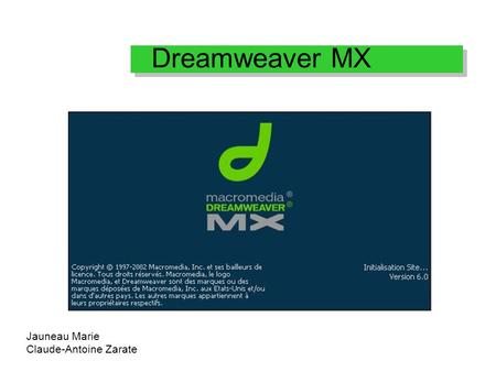Dreamweaver MX Jauneau Marie Claude-Antoine Zarate.