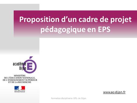 Proposition d’un cadre de projet pédagogique en EPS