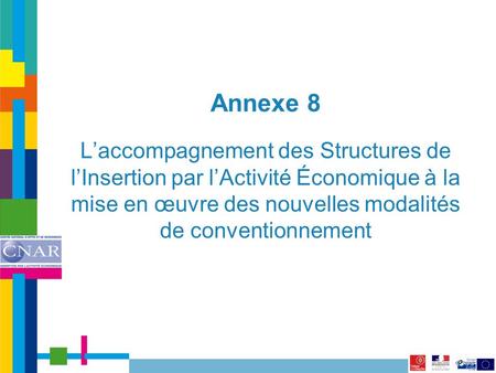 Annexe 8 L’accompagnement des Structures de l’Insertion par l’Activité Économique à la mise en œuvre des nouvelles modalités de conventionnement.