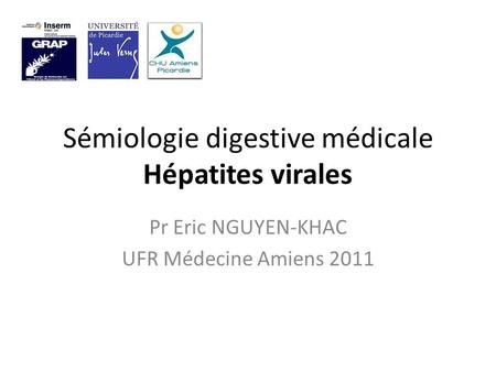 Sémiologie digestive médicale Hépatites virales