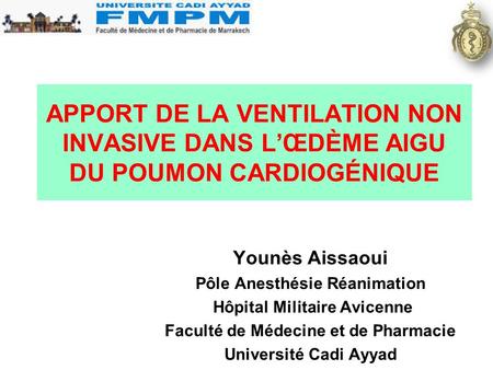 Younès Aissaoui Pôle Anesthésie Réanimation Hôpital Militaire Avicenne