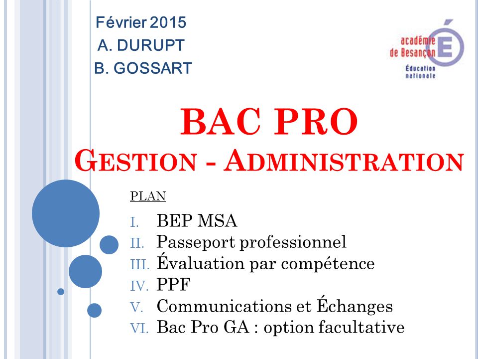 bac pro gestion - administration