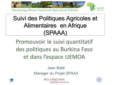 Suivi des Politiques Agricoles et Alimentaires en Afrique (SPAAA)