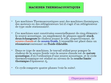 MACHINES THERMOACOUSTIQUES