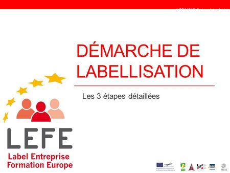 DÉMARCHE DE LABELLISATION Les 3 étapes détaillées LEONARDO Partenariat – Projet 2010-1-FR1 – LEO04 - 14413.